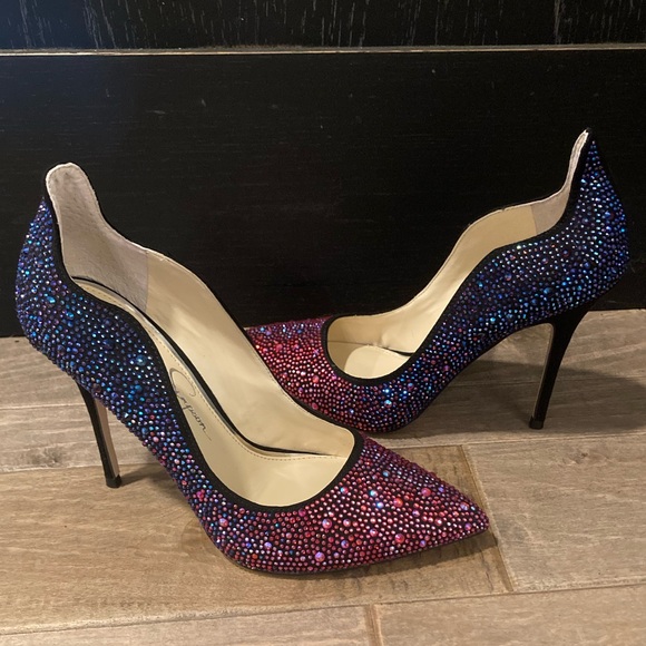 Jessica Simpson Shoes - Embellished Pointed-Toe Stiletto Pumps in Blue-Pink Ombre